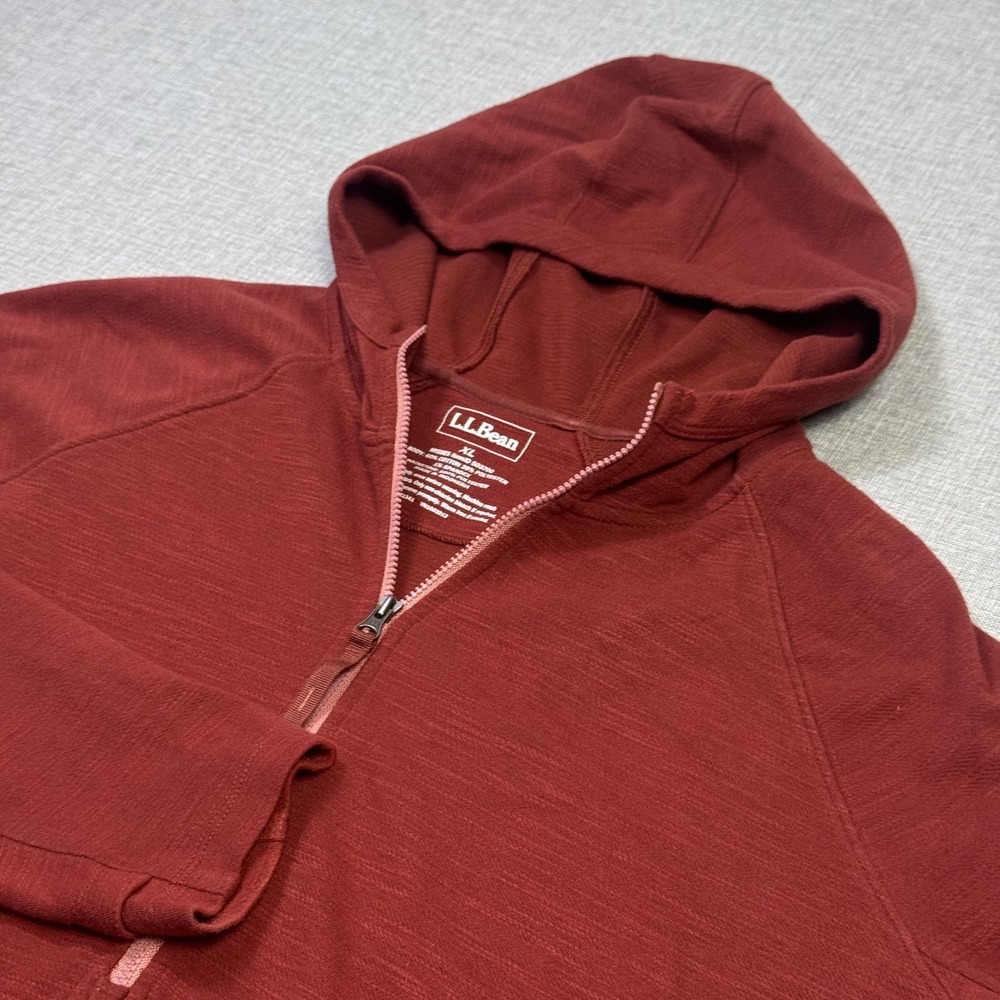 L.L. Bean 1/2 Zip Pullover Hoodie Sweatshirt Womens XL Red Long Sleeve Hiking